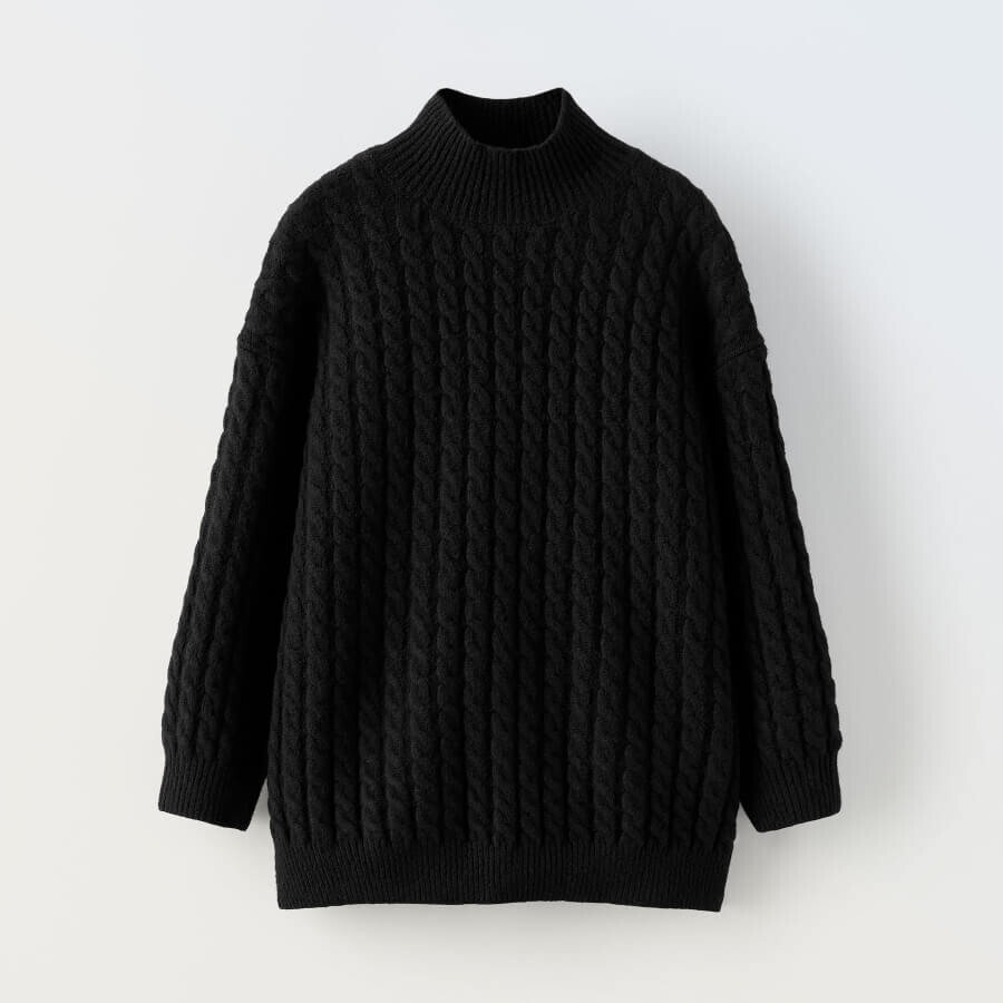 

Свитер Zara Long Knit, черный