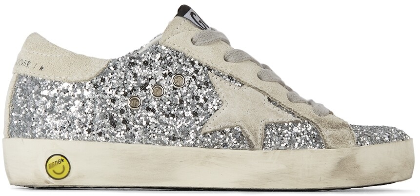 

Детские серебряные классические кроссовки Super-Star Golden Goose