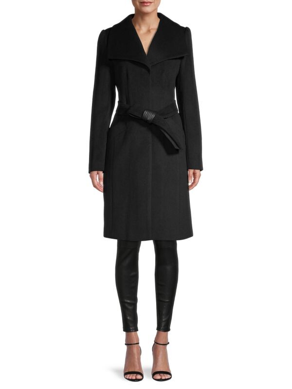 

Шерстяное пальто с широким воротником Karl Lagerfeld Paris Black, Синий