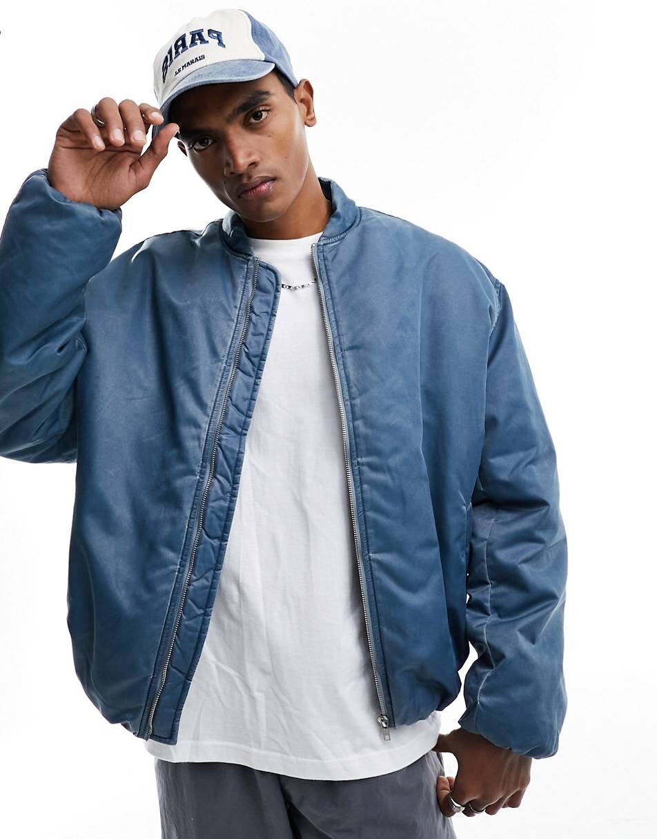 

Куртка-бомбер Asos Design Extreme Oversized, голубой