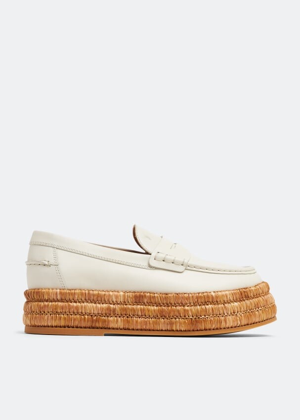 

Лоферы TOD'S Platform leather loafers, белый