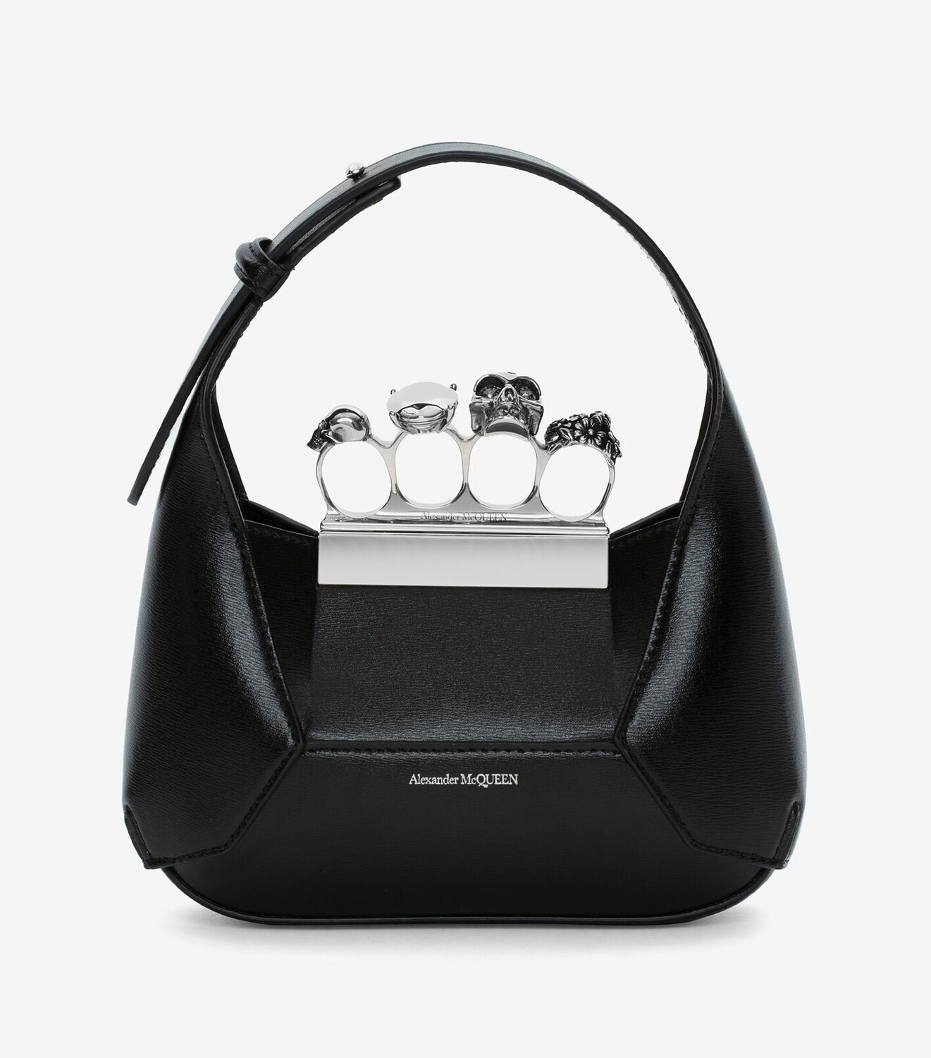 

Сумка-хобо мини Alexander McQueen The Jewelled, черный