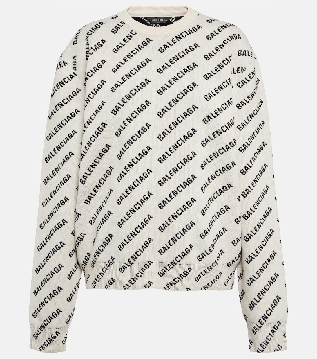 

Свитер из смесового хлопка с логотипом BALENCIAGA, белый