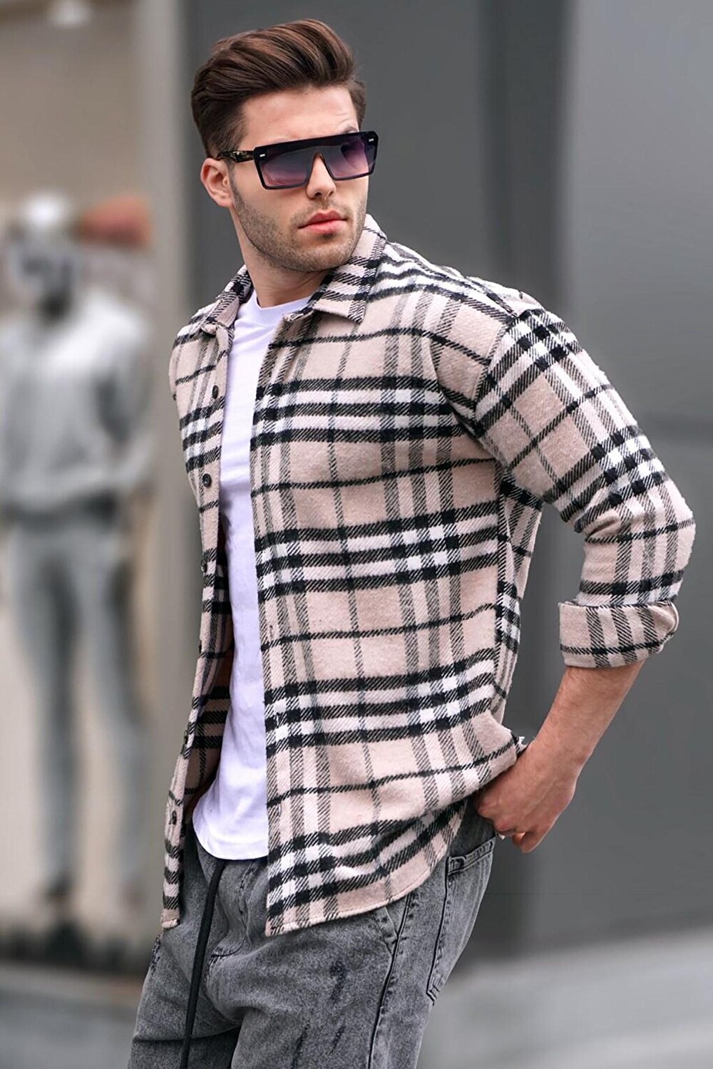 

Бежевая рубашка Lumberjack Regular Fit 5553 MADMEXT