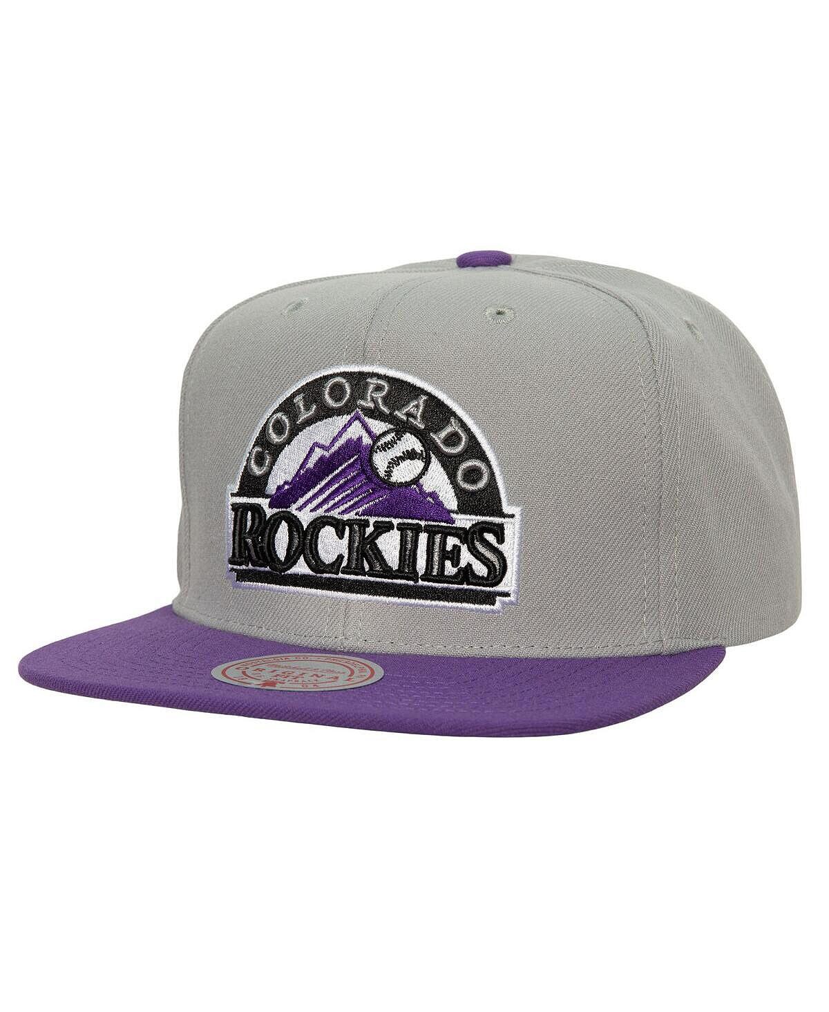 

Мужская серая выездная шляпа Snapback Colorado Rockies Cooperstown Collection Mitchell & Ness