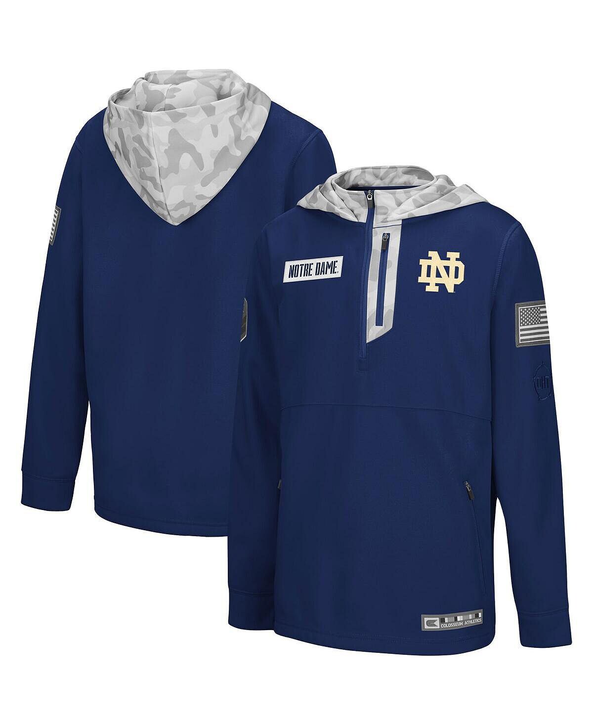 

Big Boys Темно-синий, арктический камуфляж Notre Dame Fighting Irish OHT Толстовка с молнией на четверть и признательностью в военном стиле Colosseum