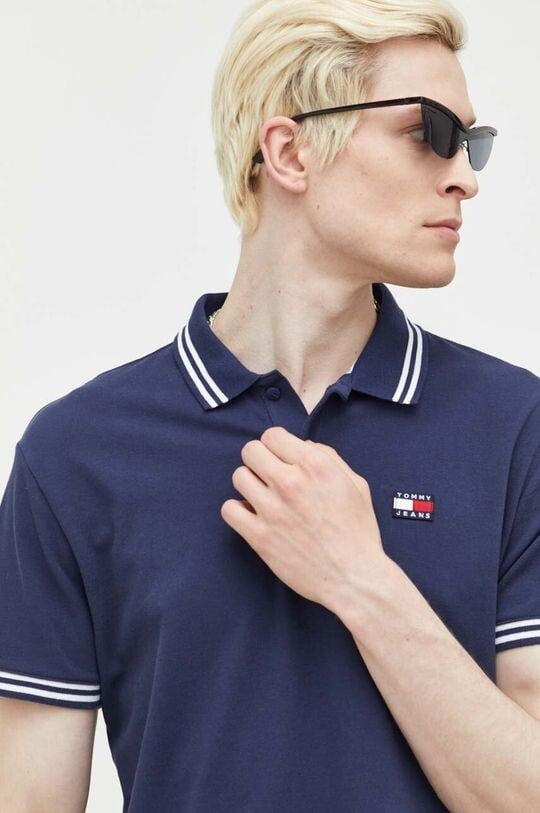 

Хлопковое поло Tommy Jeans, темно-синий