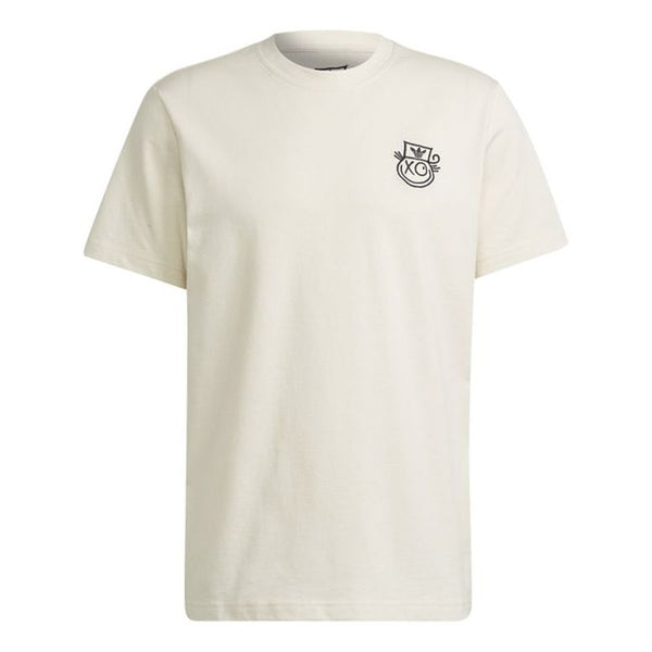 Футболка Men's adidas originals SS22 Back Pattern Printing Round Neck Short Sleeve White T-Shirt, белый