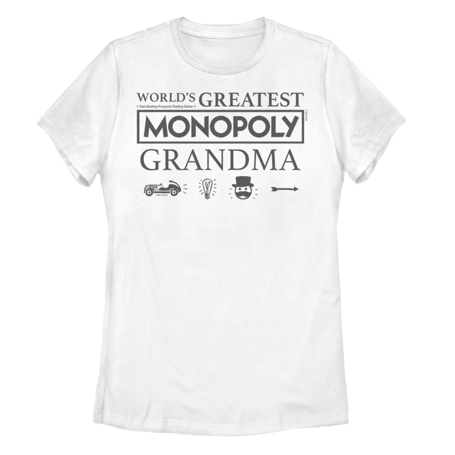 Футболка «Лучшая бабушка в мире» для юниоров «Монополия» Licensed Character подарочная звезда с фото лучшая в мире бабушка камень