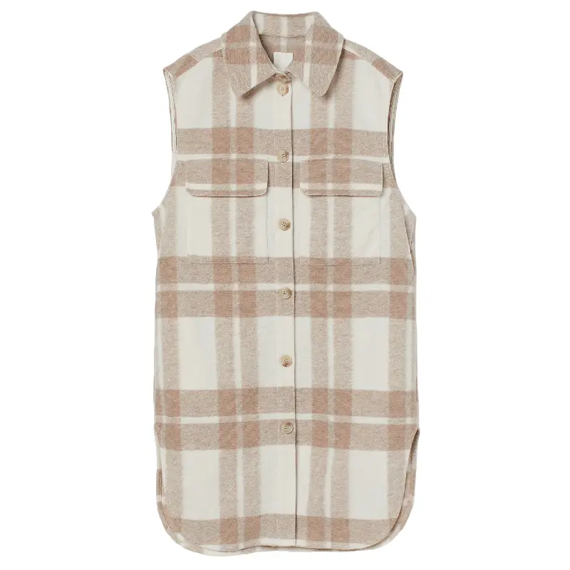 

Куртка рубашка H&M Sleeveless, бежевый/клетка