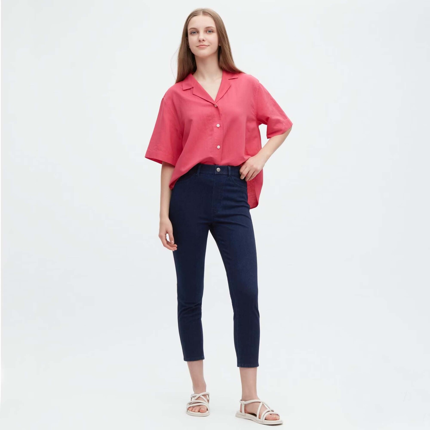

Леггинсы Uniqlo Ultra Stretch High Rise Cropped, синий