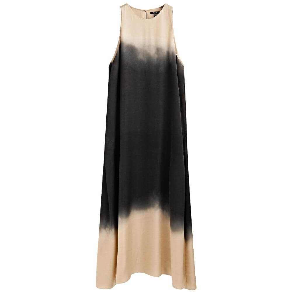

Платье Massimo Dutti Long Sleeveless Blended Print, черный/бежевый