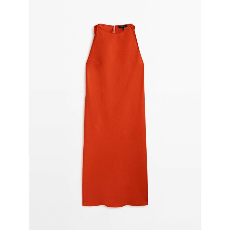 

Платье Massimo Dutti Linen Halter, коралловый