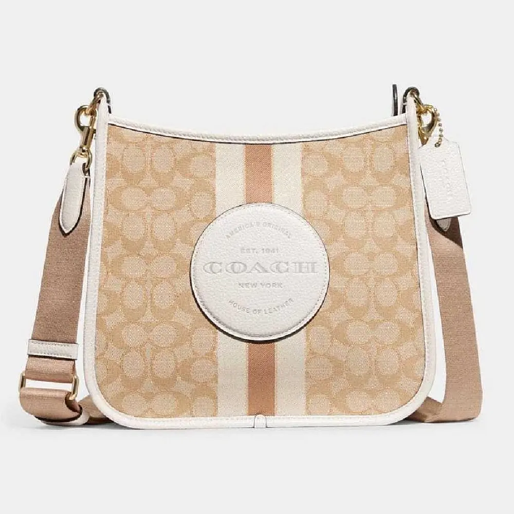 

Сумка COACH Women's Dempsey File in Signature Jacquard, светло-бежевый