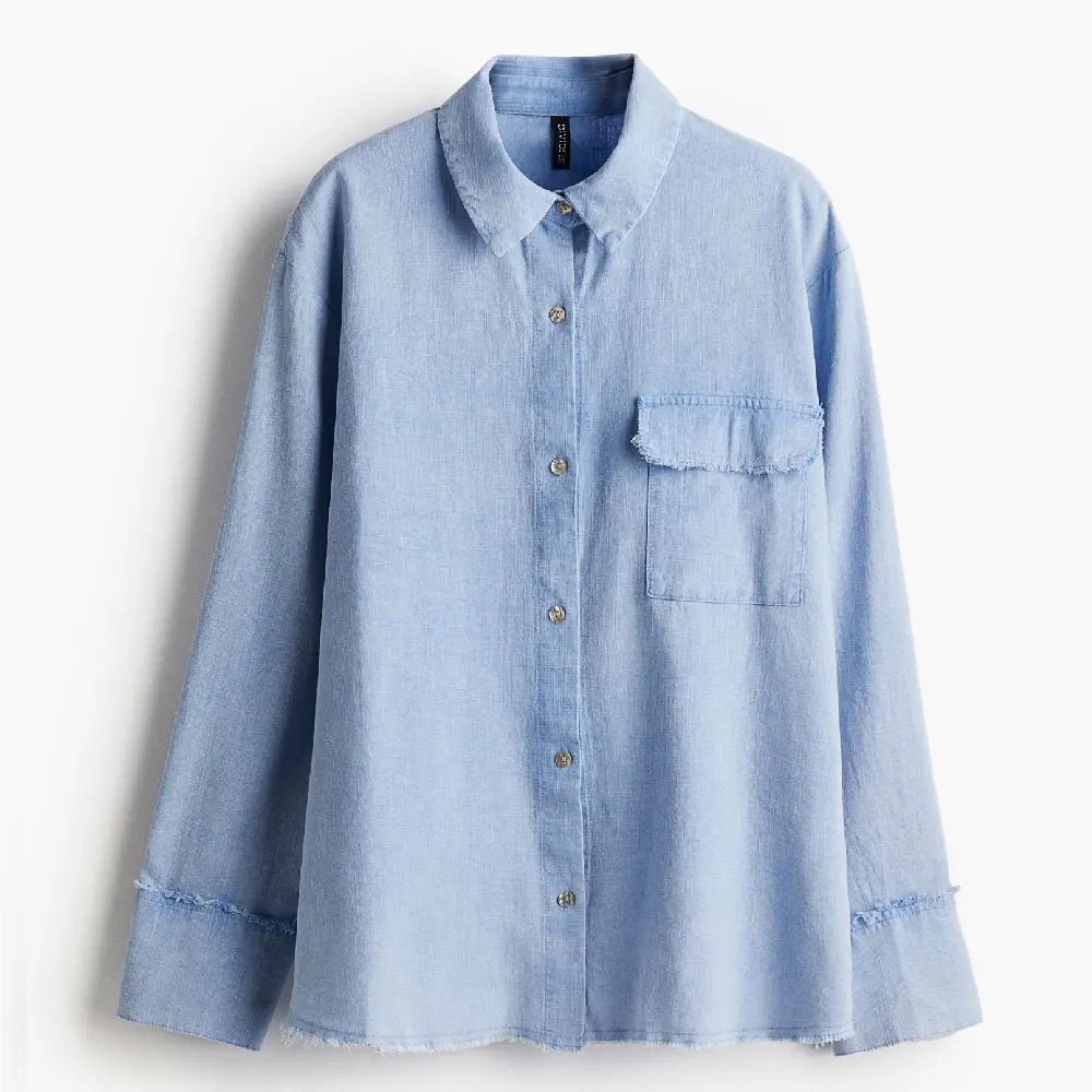 

Рубашка H&M Linen-blend, синий