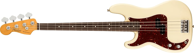 Бас-гитара Fender American Professional II Precision для левой руки с накладкой из палисандра — олимпийский белый American Professional II Precision Bass Left-Handed with Rosewood Fretboard