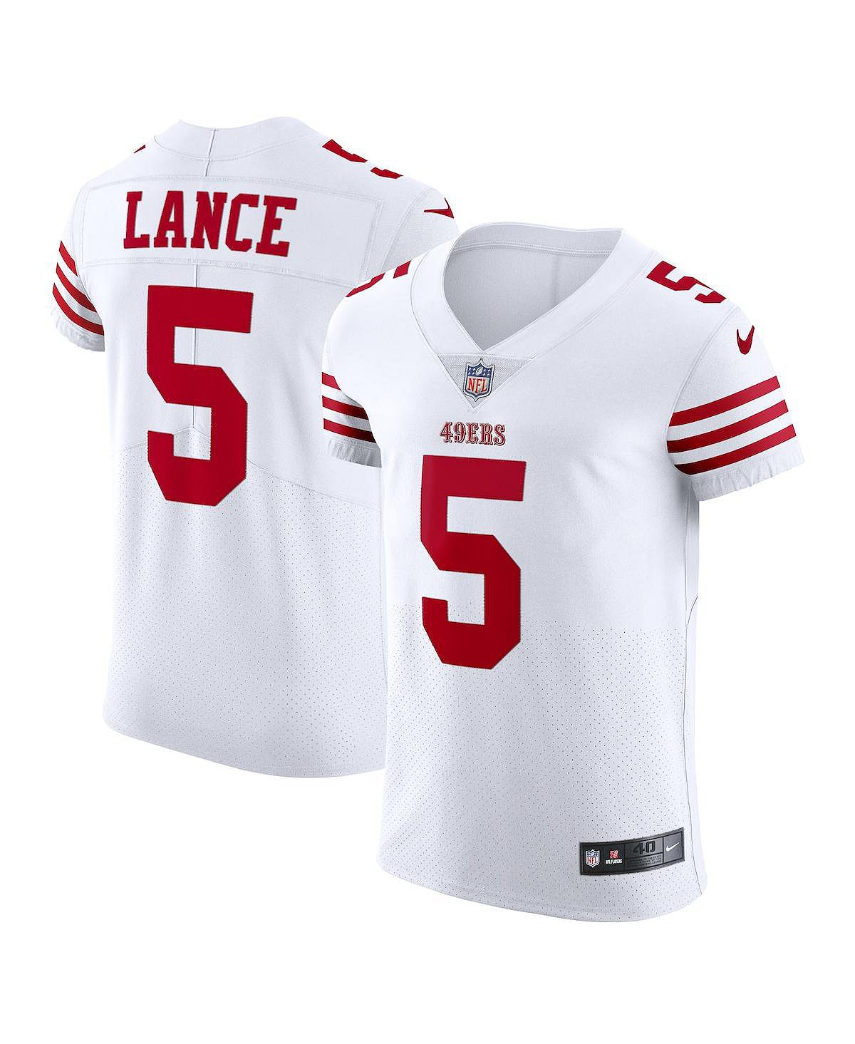 Мужская футболка trey lance white san francisco 49ers vapor elite Nike, белый мужская футболка trey lance scarlet san francisco 49ers legend jersey nike