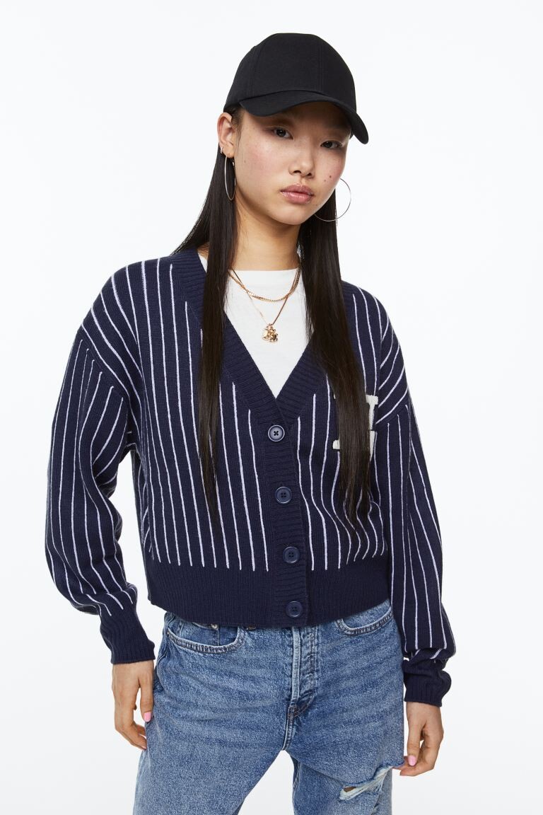 

Кардиган с аппликацией H&M, темно-синий/нью-йорк