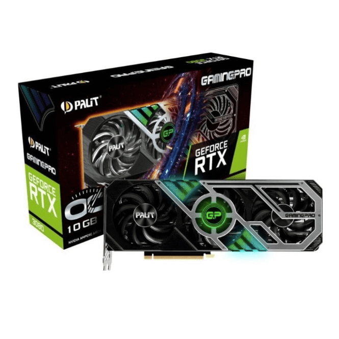 Видеокарта Palit GeForce RTX 3080 GAMING PRO OC (LHR) 10GB NED3080S19IA-132AA LHR - фото