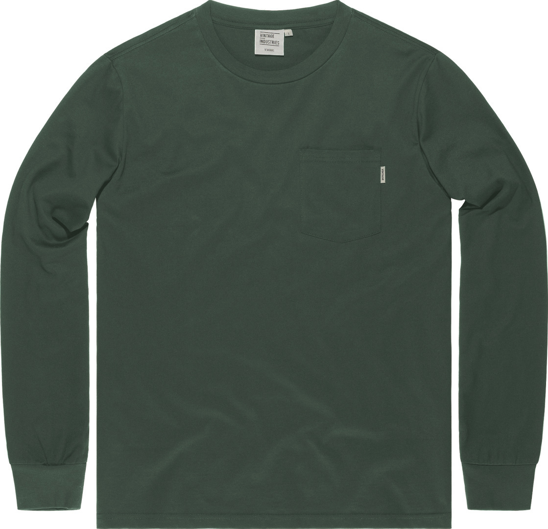 Рубашка Vintage Industries Grant Pocket с длинным рукавом, серо-зеленая рубашка vintage industries grant pocket с длинным рукавом черная