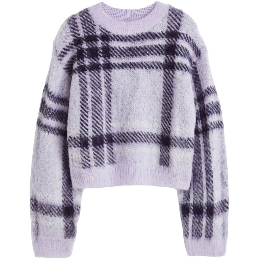 

Свитер H&M Divided Knit, cветло-фиолетовый/черный
