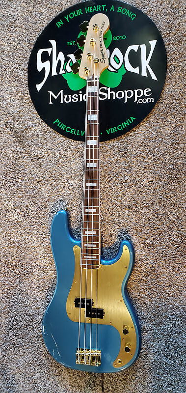 

Squier 40th Anniversary Gold Edition Precision Bass 2022 - Синий Лейк-Плэсид