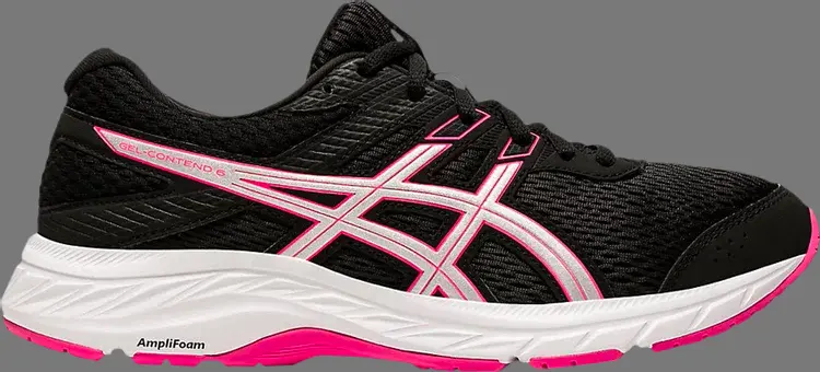 

Кроссовки wmns gel contend 6 wide 'black pink glo' Asics, черный