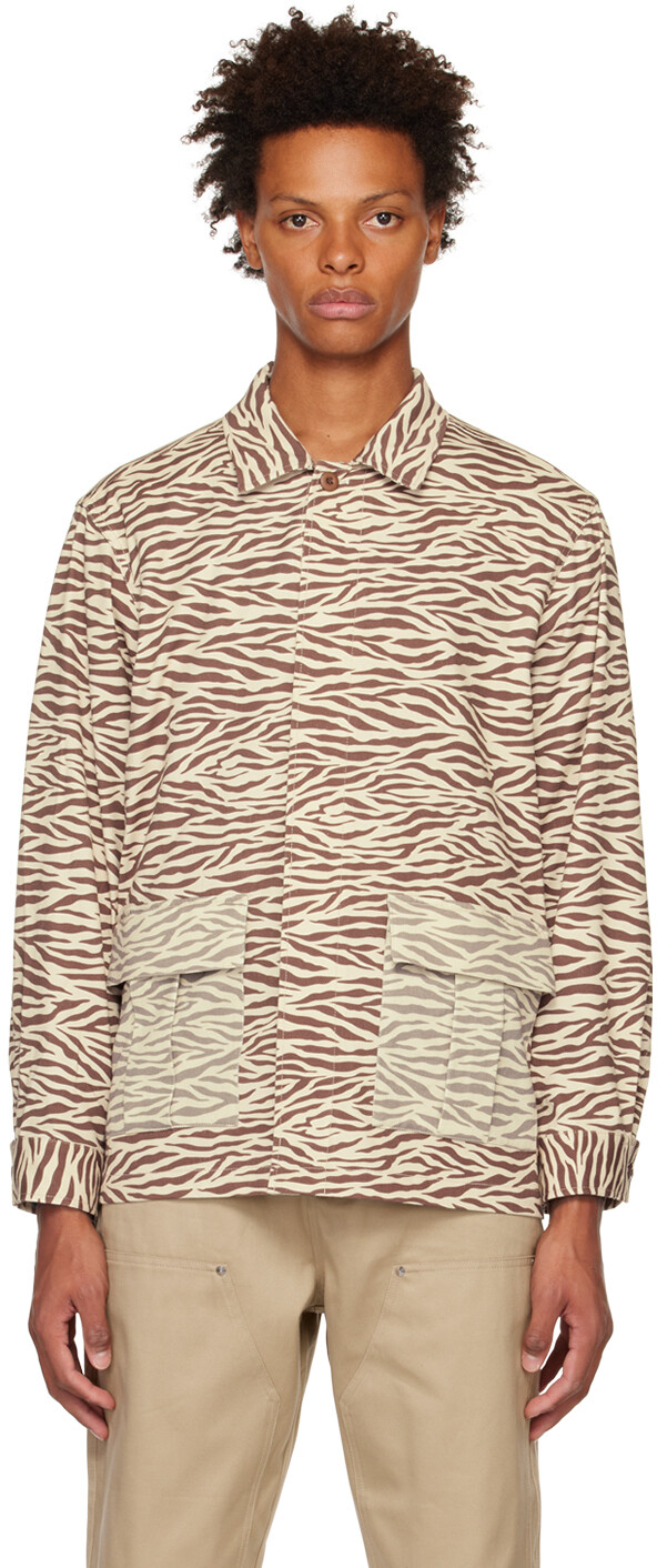 

Коричнево-бежевая армейская куртка Zebra Clot