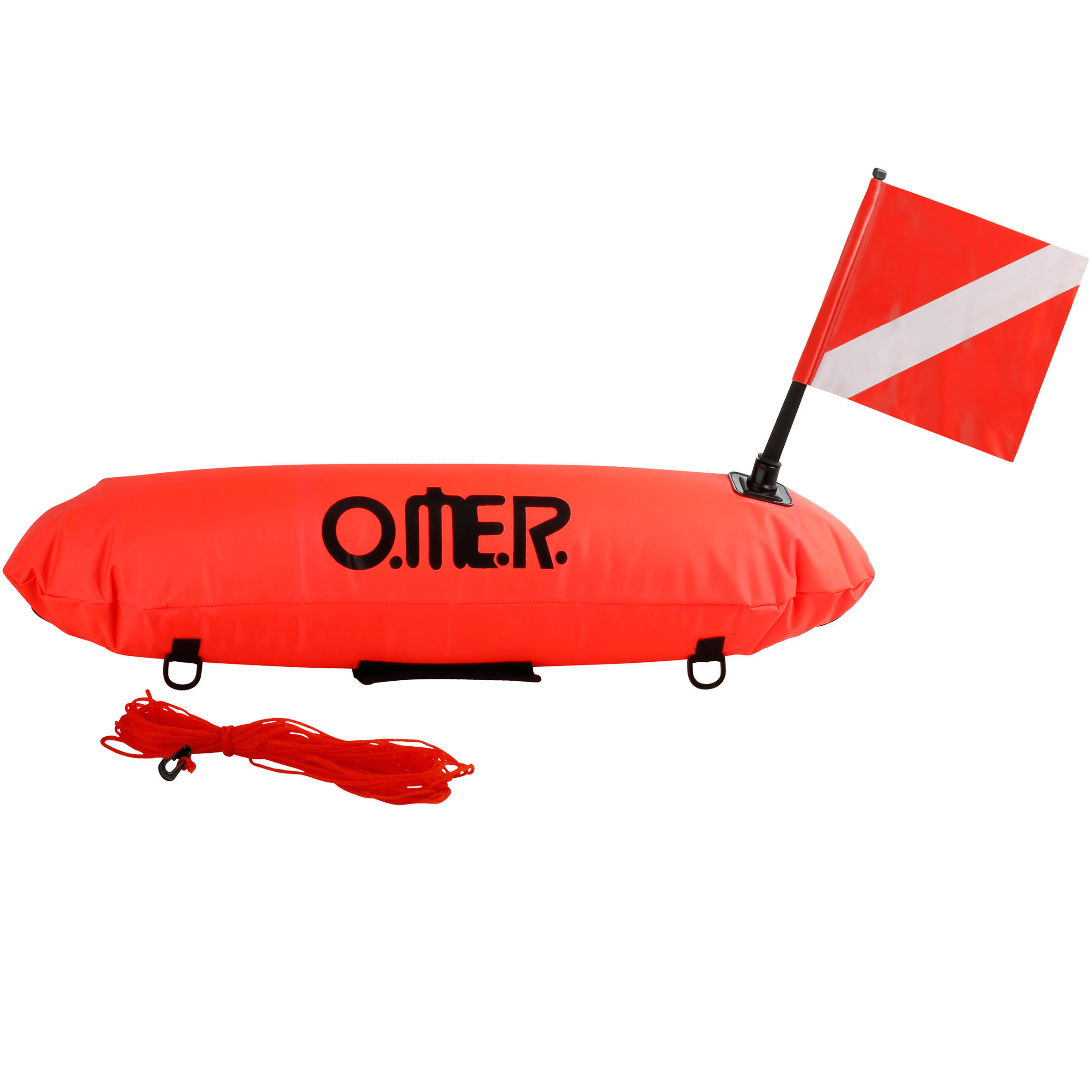 Сигнальный буй надувной длинный Freediving Master Torpedo OMER, оранжевый / черный буй marlin torpedo