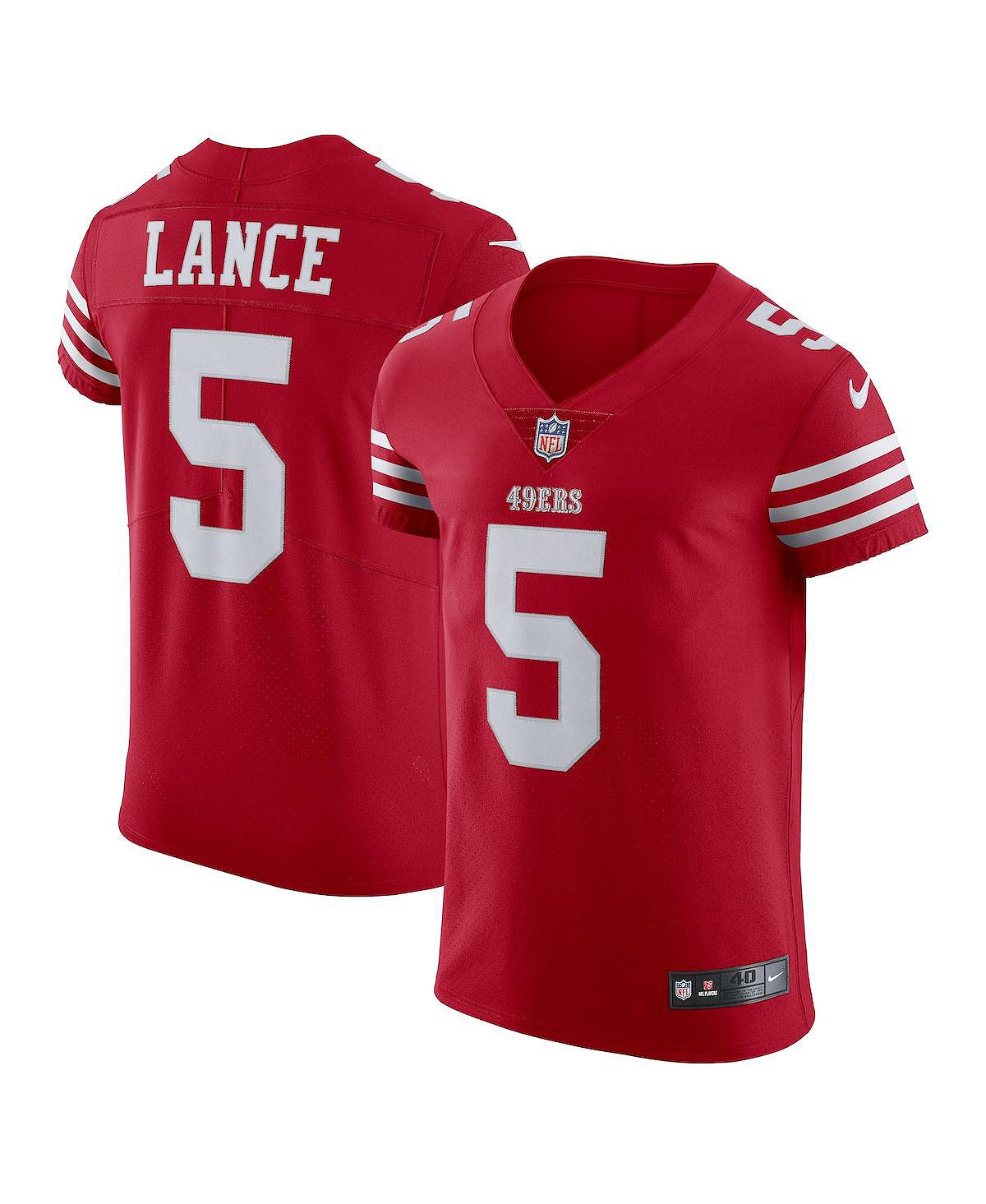 цена Мужская футболка trey lance scarlet san francisco 49ers vapor elite Nike