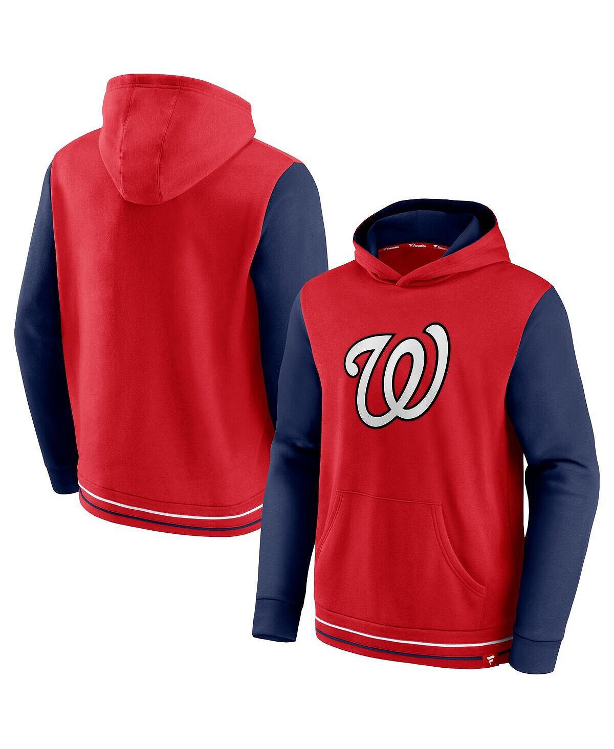 

Мужская толстовка с капюшоном red, navy washington nationals last whistle с логотипом Fanatics, мульти