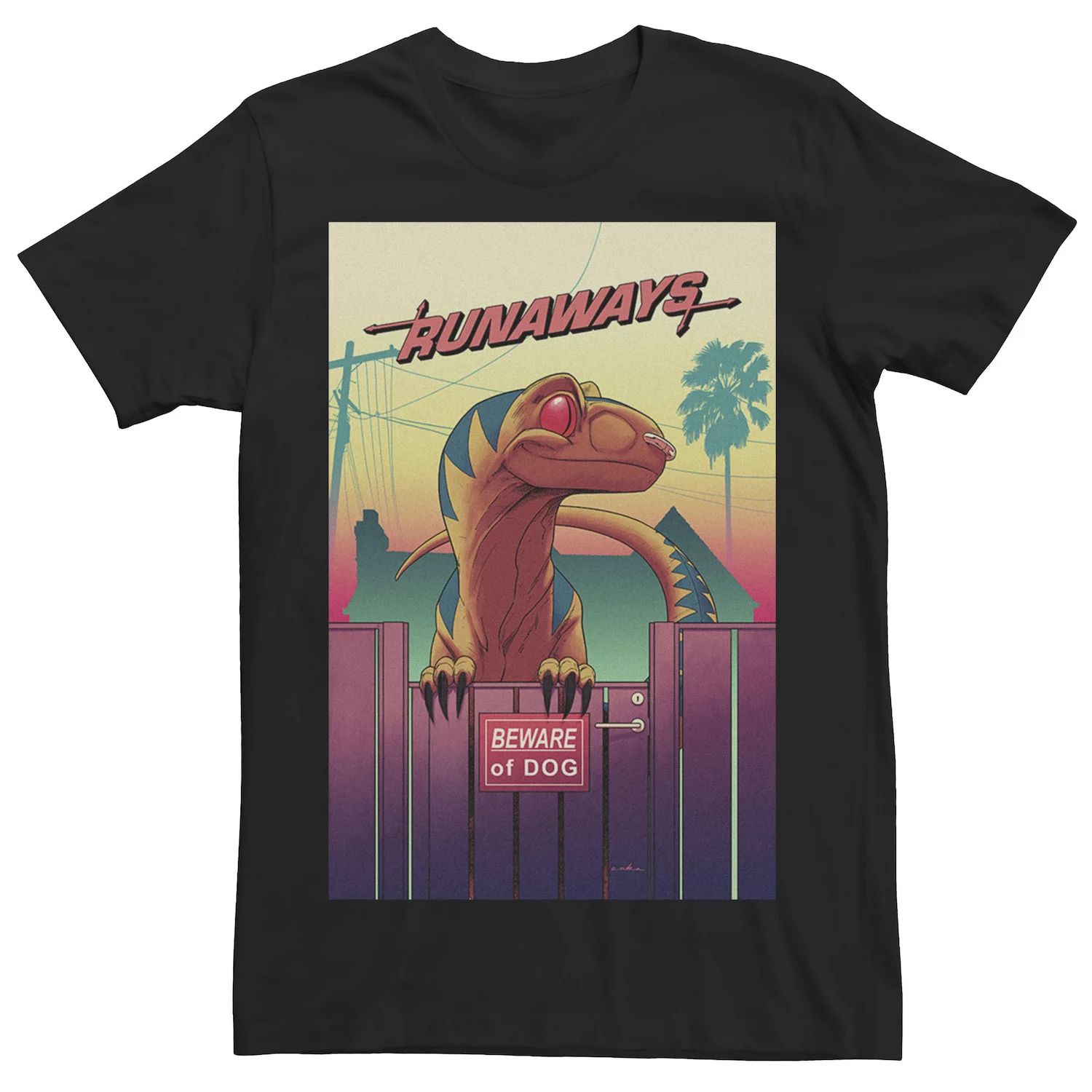Мужская футболка с обложкой комиксов Runaways Raptor и графическим рисунком Marvel мужская худи с графическим плакатом runaways group marvel
