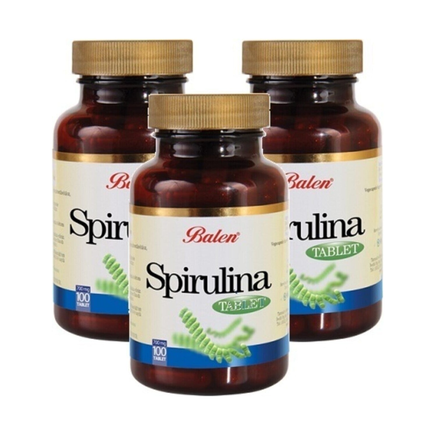 Пищевая добавка Balen спирулина 700 мг, 3 упаковки по 100 капсул laperva amino tablets 7500 mg 300 tablets