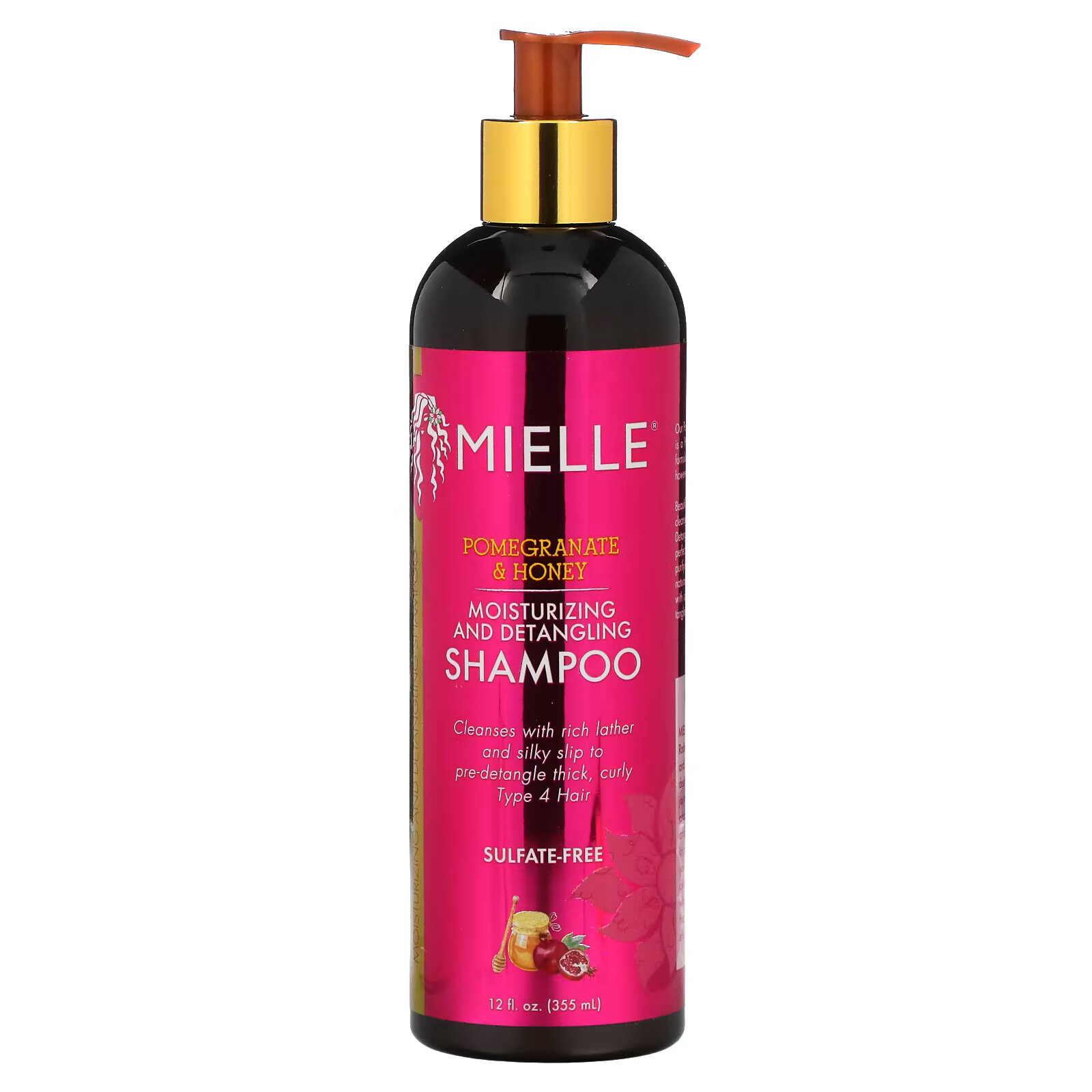 Mielle, Увлажняющий шампунь для распутывания волос, гранат и мед, 355 мл (12 жидк. Унций) artnaturals purple shampoo для блондина и обесцвеченных волос 355 мл 12 жидк унций