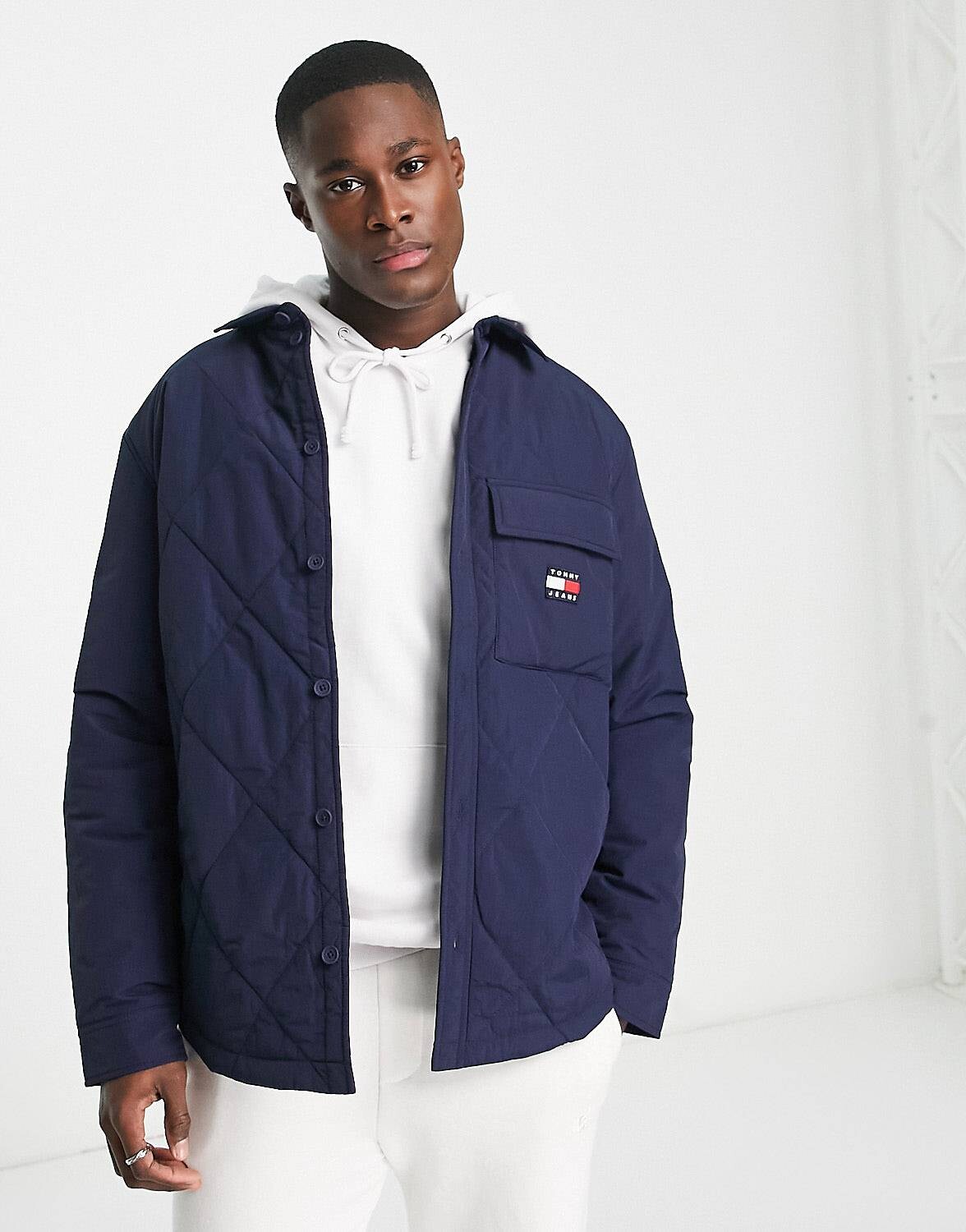

Темно-синяя стеганая верхняя рубашка Tommy Jeans ASOS Exclusive Heritage Capsule