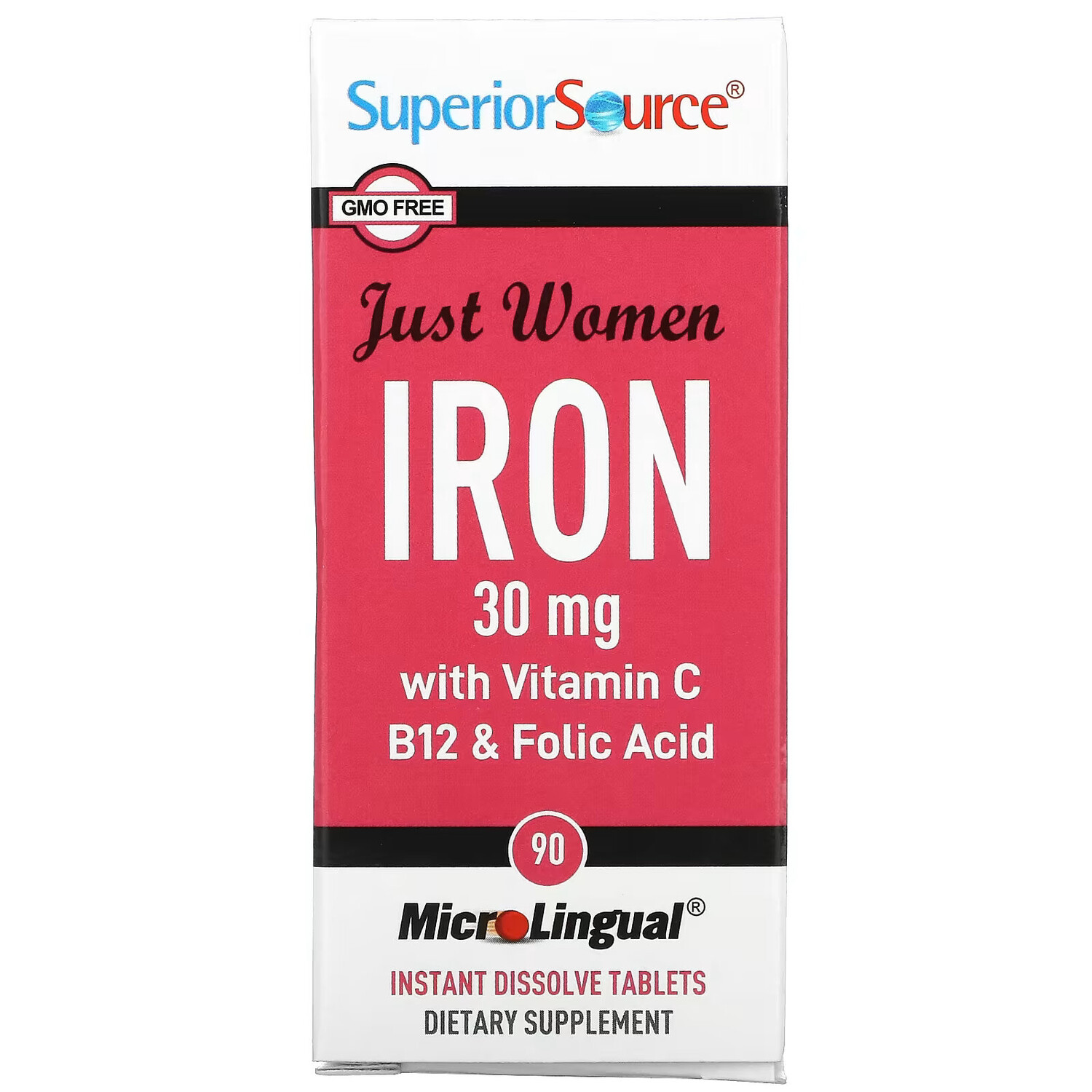 

Superior Source, Just Women, железо с витамином C, B12 и фолиевой кислотой, 15 мг, 90 быстрорастворимых таблеток MicroLingual
