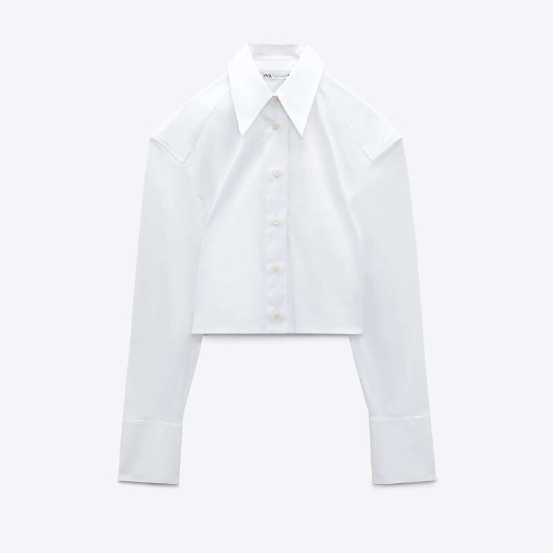 

Рубашка Zara Short Poplin, белый