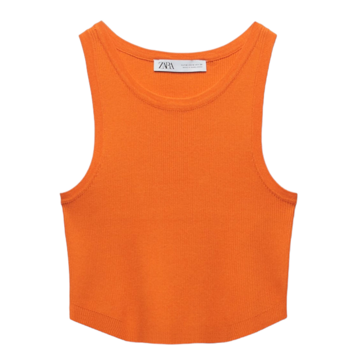 

Топ Zara Knit Crop, оранжевый