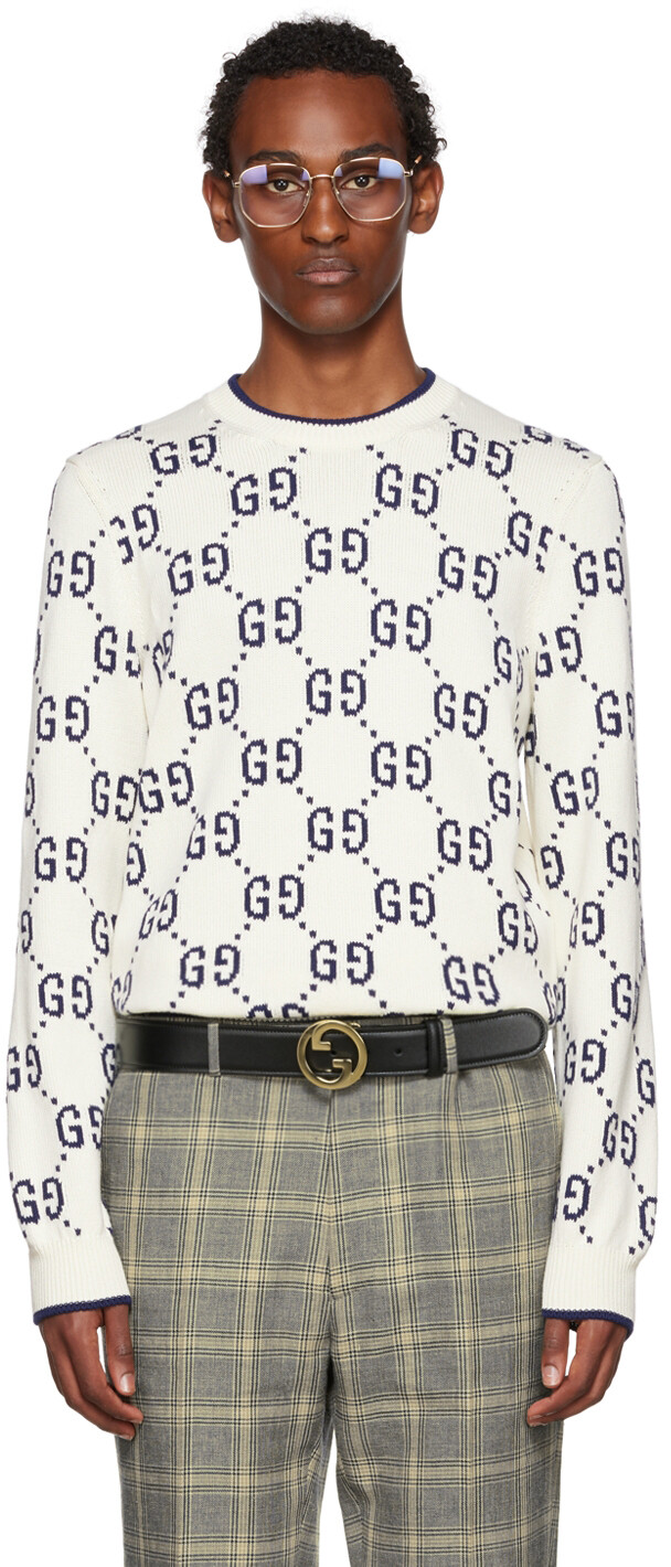 

Свитер Off-White GG с интарсией Gucci, Серый