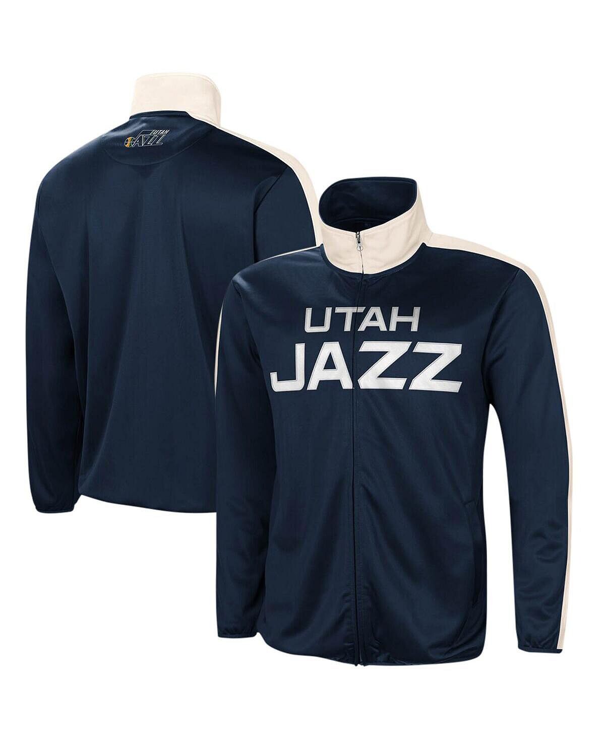 

Мужская темно-синяя с белым спортивная куртка utah jazz zone blitz tricot с молнией во всю длину G-III Sports by Carl Banks, мульти