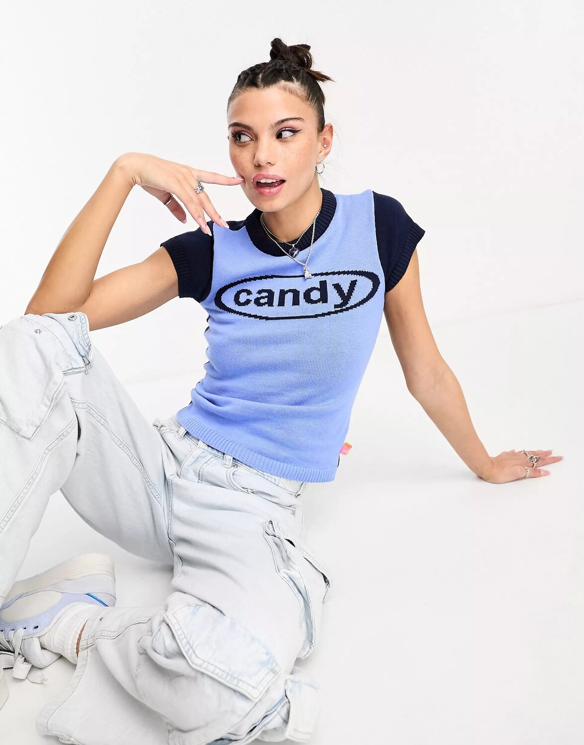

Футболка Basic Pleasure Mode Candy Knitted Baby, голубой/черный