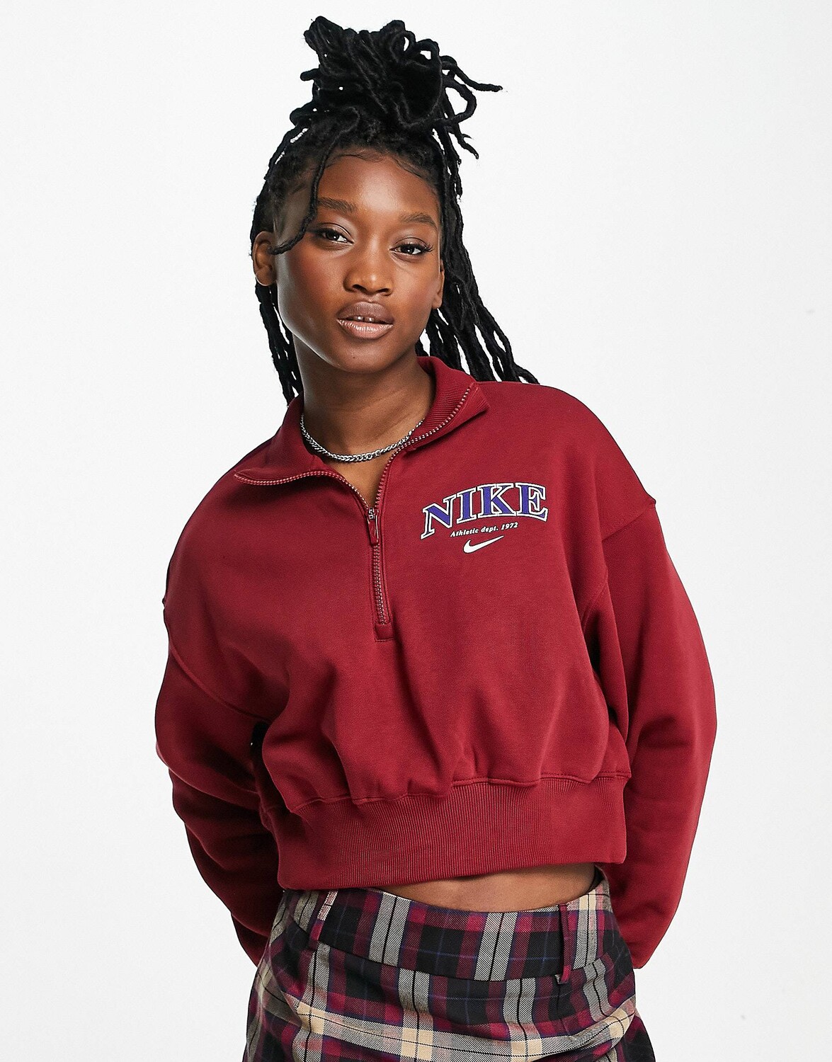 

Красный флисовый свитер с молнией 1/4 Nike Varsity phoenix