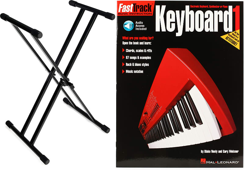 

Комплект подставки для клавиатуры Gator Frameworks GFW-KEY-2000X Deluxe X-Style с методом Hal Leonard FastTrack Keyboard - Книга 1