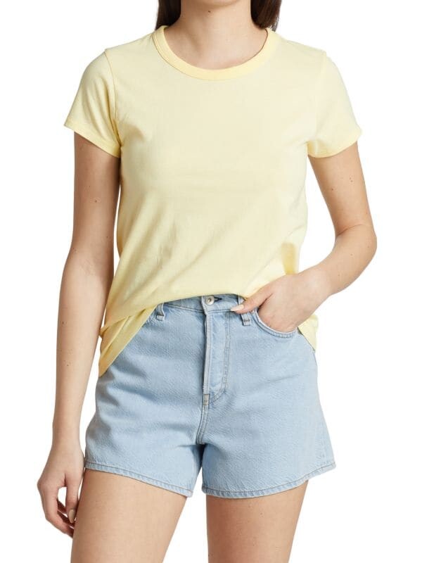 

Футболка из органического хлопка pima rag & bone Pale yellow