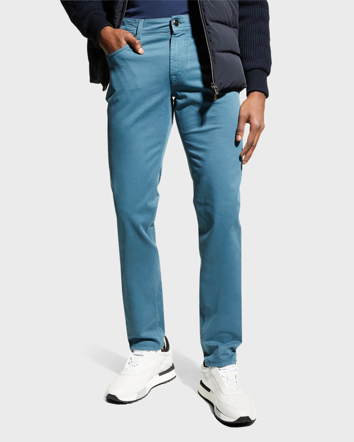 

Мужские эластичные брюки с 5 карманами Corneliani, цвет Sea Foam