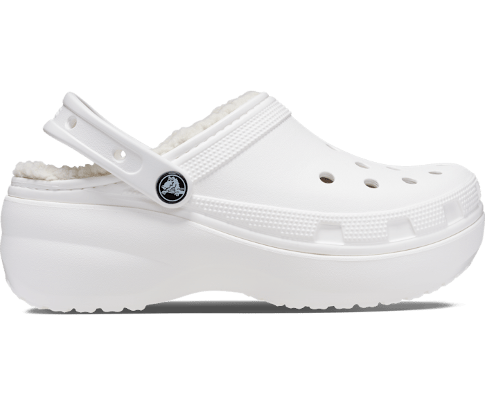 Классические сабо на платформе на подкладке Crocs женские, цвет White