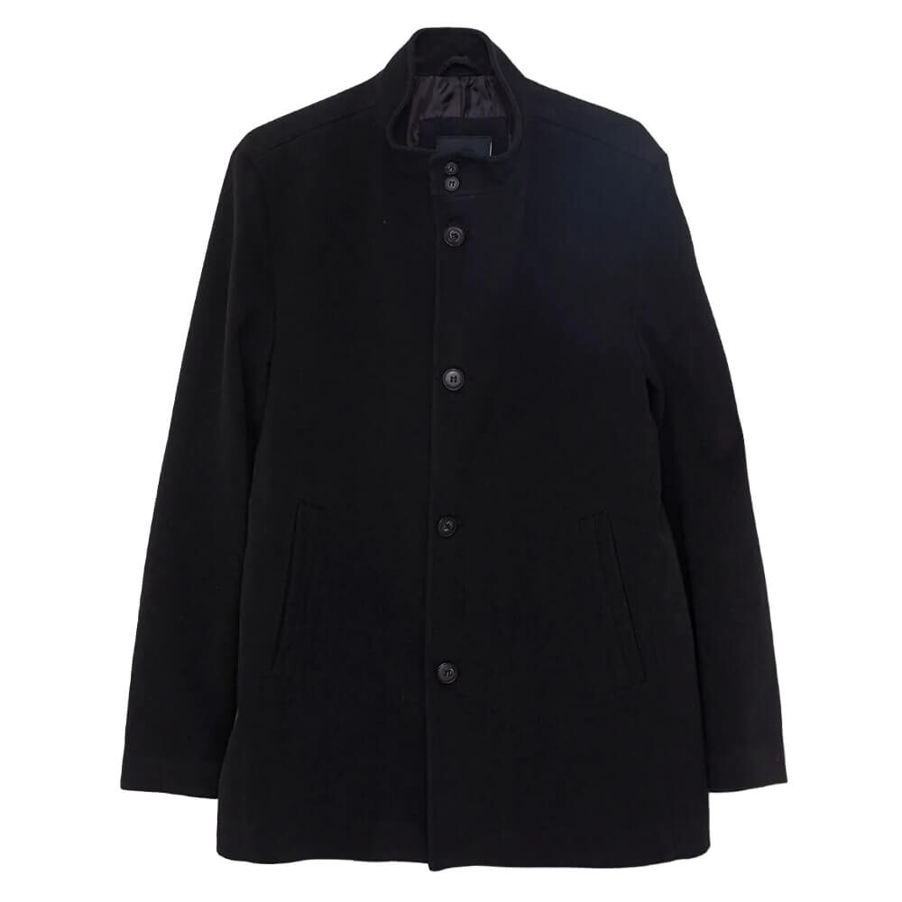 

Пальто LC Waikiki Classic Standard Pattern Stand Up Collar, черный