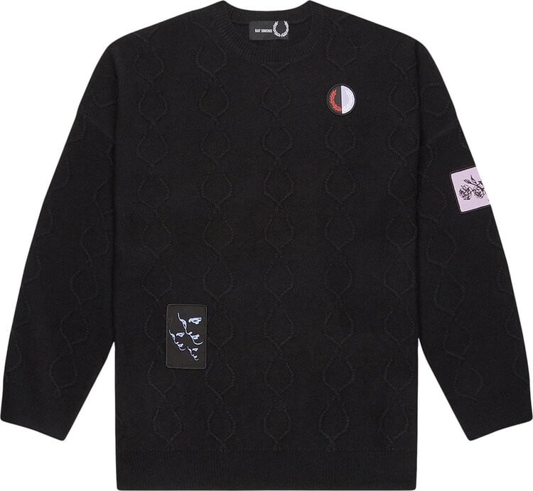 

Джемпер Fred Perry x Raf Simons Oversized Laurel Wreath Jumper 'Black', черный