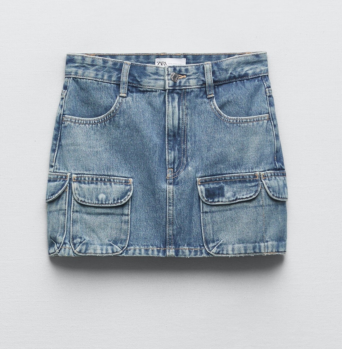 

Юбка Zara Denim Trf Cargo, синий