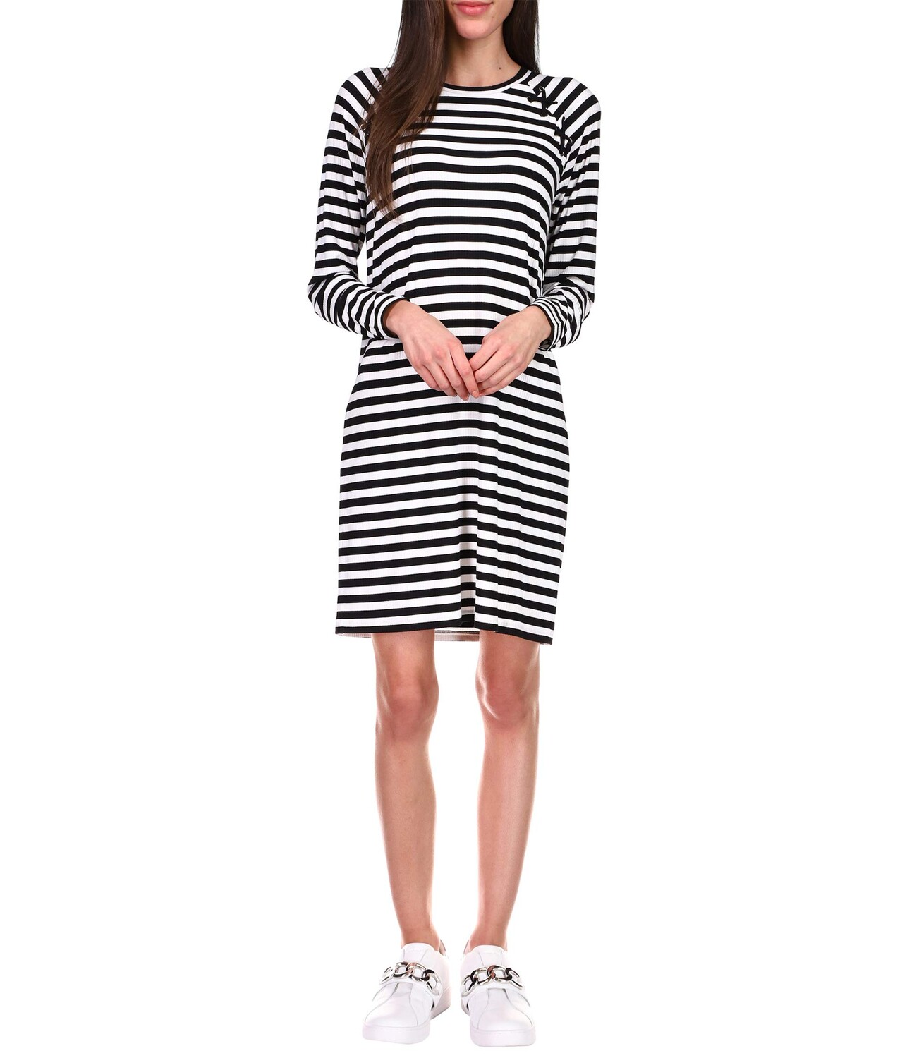

Платье MICHAEL Michael Kors, Stripe Lace-Up Long Sleeve Dress